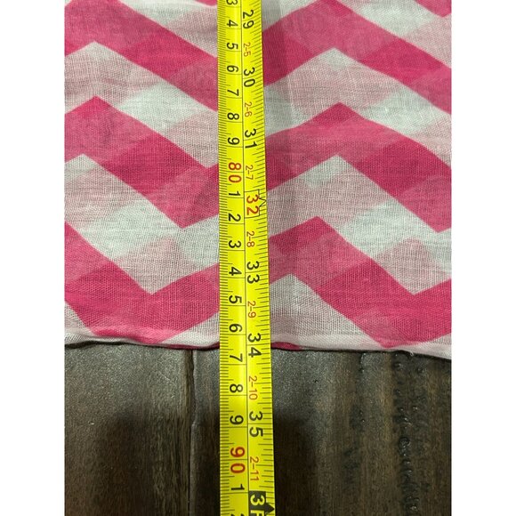 Chevron Pattern Infinity Scarf Pink White Shawl Wrap Lightweight Polyester - Picture 6 of 9